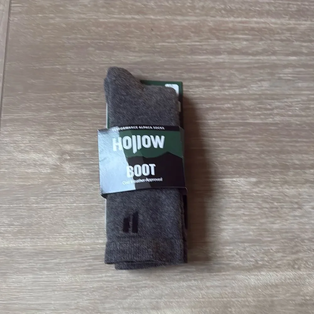 Hollow Alpaca Boot Socks M & Large Grey Men 10-13 Women 10-12 NWT IN PACKAGING_4